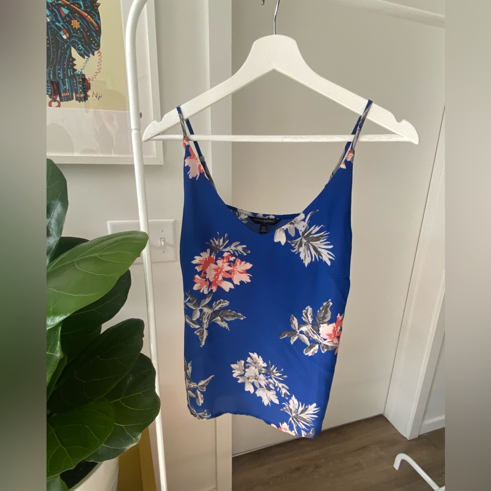 Blue floral Banana Republic tank top